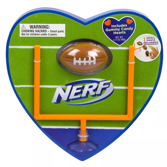 NERF Valentine's Heart Box with Football & Goalpost - 3.17oz