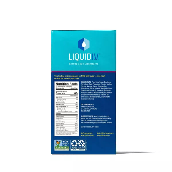 Liquid I.V. Hydration Multiplier Vegan Powder Electrolyte Supplements - Acai Berry - 0.56oz each/10ct