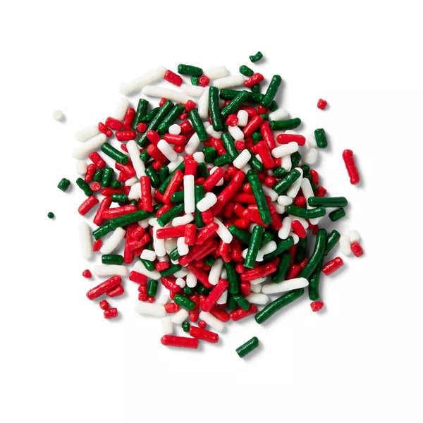 Christmas Red, White, Green Sprinkle Tub - 7oz - Favorite Day™