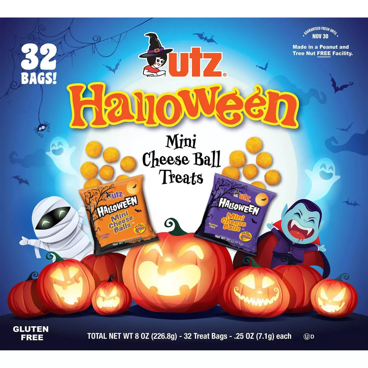 Utz Halloween Mini Cheese Ball Treats - 8oz/32ct