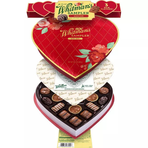 Whitman's Valentine's Assorted Chocolates Sampler Heart - 10.3oz