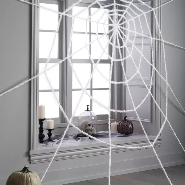 10' Giant Spiderweb White Halloween Decorative Prop - Hyde & EEK! Boutique™: Indoor/Outdoor Use