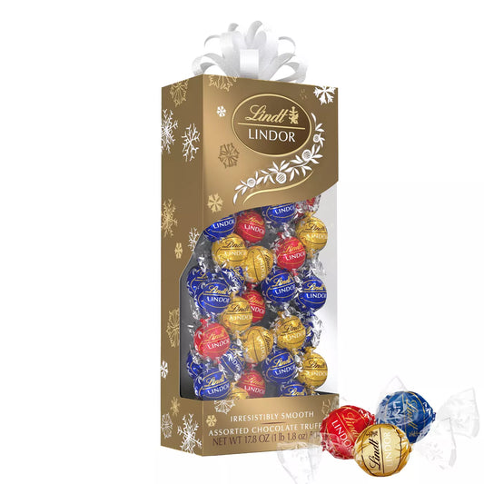 Lindt LINDOR Assorted Chocolate Candy Truffles Traditions Gift Box -17.8oz