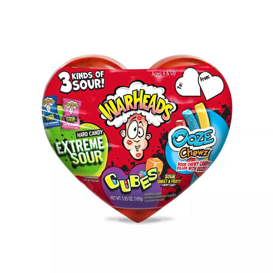 Warheads Valentine's Sour Scramble Plastic Heart - 3.85oz