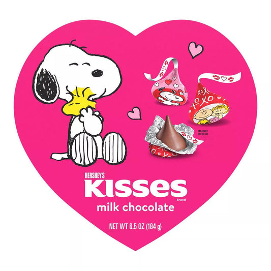 Hershey's Valentine's Kisses Milk Chocolate Snoopy & Friends Foils Heart Box - 6.5oz