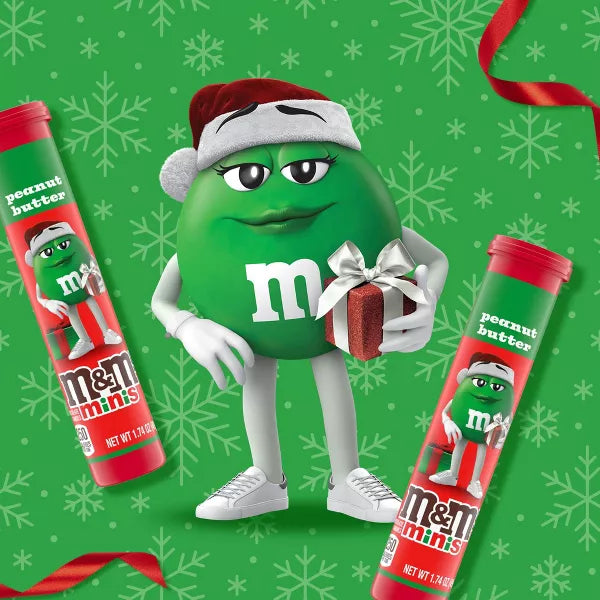 M&M'S Christmas Peanut Butter Minis Megatube Candy Stocking Stuffer - 1.74oz