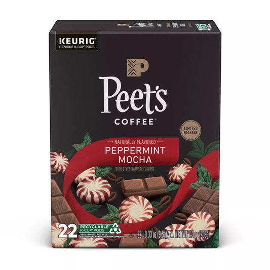 Peet's Coffee Peppermint Mocha Light Roast Flavored Keurig K-Cup - 22ct