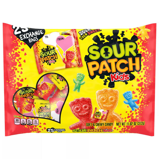Sour Patch Kids Valentine's Exchange Bags Treat Size - 11.02oz/25ct