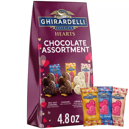Ghirardelli Valentine's Assorted Chocolate Duet Hearts Bag -4.8oz