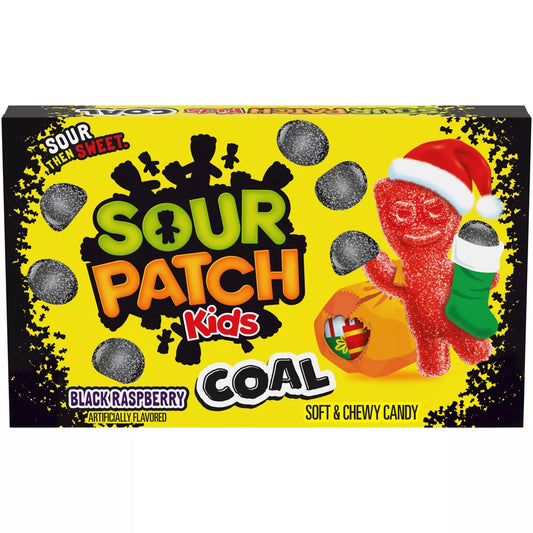 Sour Patch Kids Christmas Coal Black Raspberry Theater Box - 3.1oz