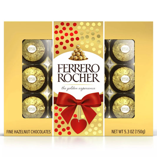 Ferrero Rocher Valentine's Fine Hazelnut Chocolates - 5.3oz