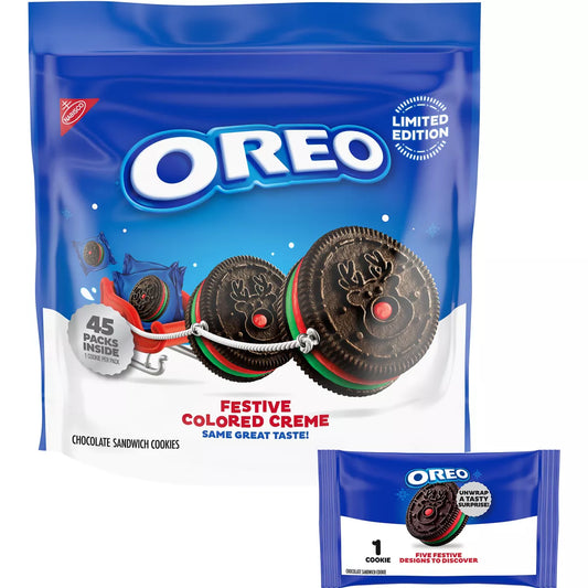 OREO Red and Green Festive Cookies Jumbo Bag - 45ct/22.95oz