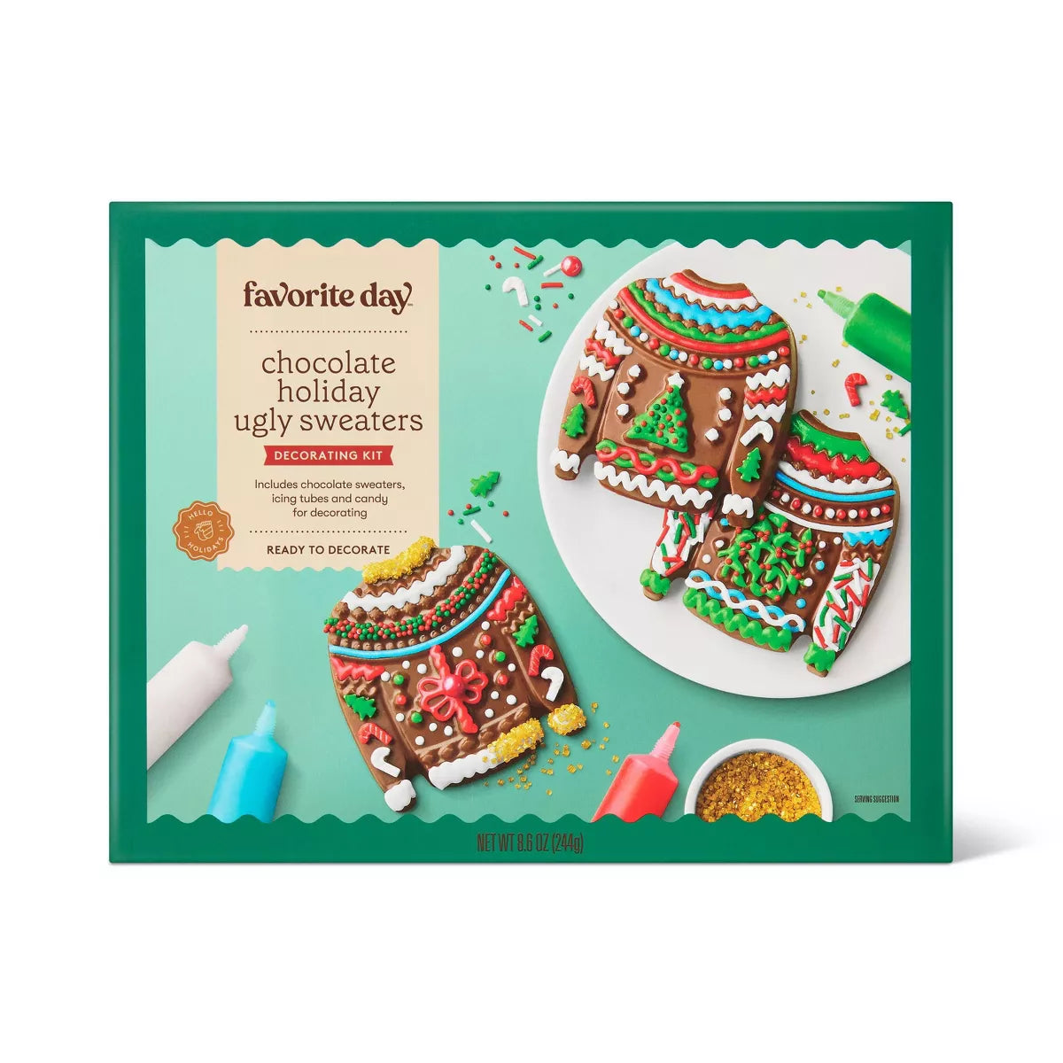 Christmas Three Chocolate Ugly Sweaters Decorating Kit - 8.6oz/3ct - Favorite Day™