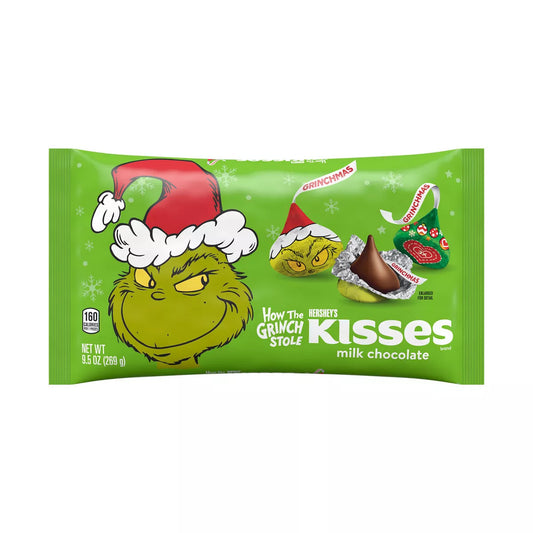 Hershey's Kisses Christmas Grinch Milk Chocolate Candy - 9.5oz