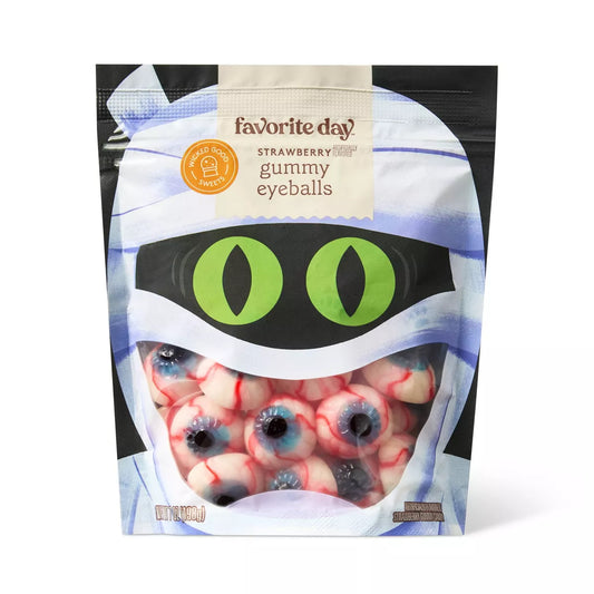 Halloween Resealable Bag Filled with Gummy Eyeballs - 7oz - Favorite Day™