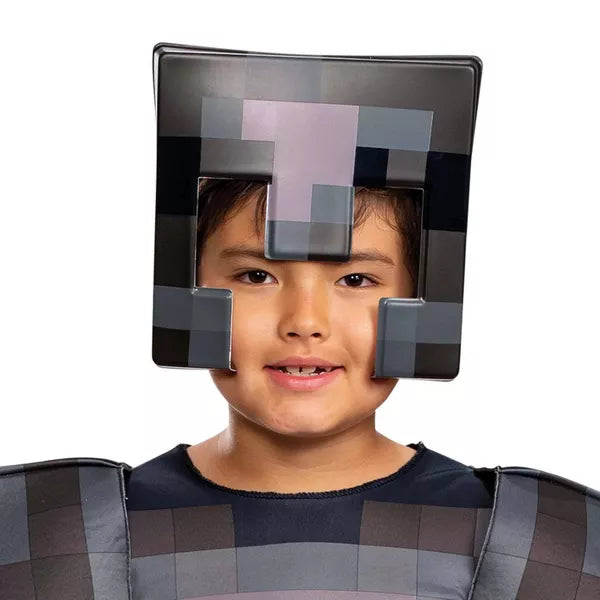 Kids' Minecraft Classic Netherite Armor Halloween Costume Jumpsuit with Headpiece