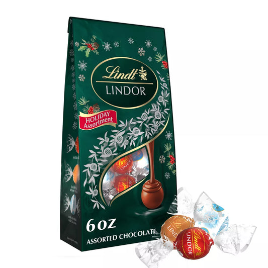 Lindt LINDOR Christmas Assorted Chocolate Candy Truffles - 6 oz