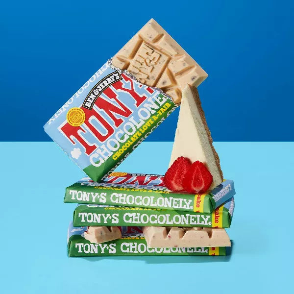 Ben & Jerry - Tony's Chocolonely White Chocolate Strawberry Cheesecake Bar - 6.35oz- Limited Edition