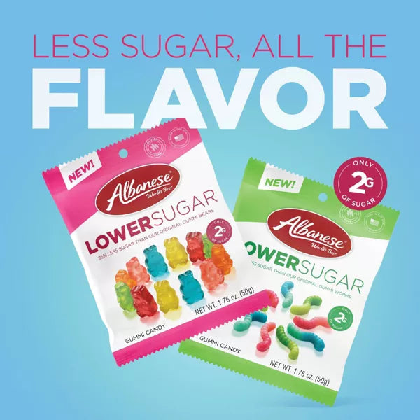 World's Best Low Sugar 6 Flavor Candy Gummi Bears - 1.76oz - ONLY 2G of SUGAR