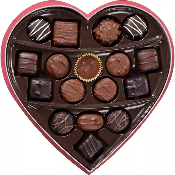 Russell Stover Valentine's Assorted Chocolates Red Foil Heart - 10oz