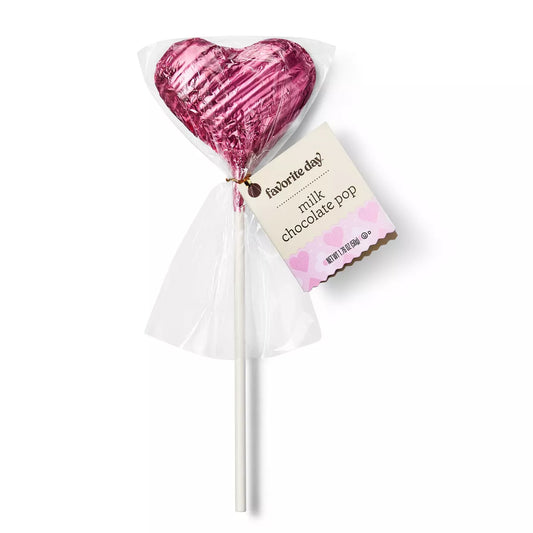 Valentine's Heart Shaped Classic Milk Chocolate Pop - 1.76oz -