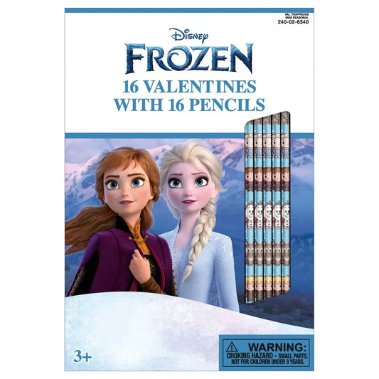 16ct Valentine's Pencils Exchange Cards Frozen