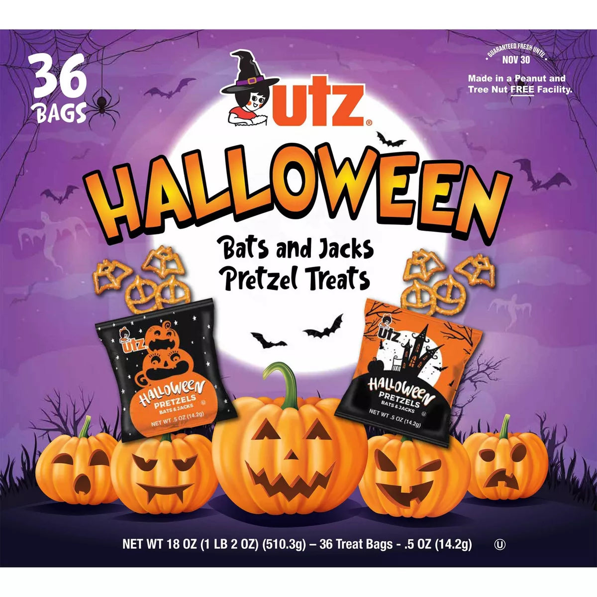 Utz Halloween Pretzel Treats - 18oz/36ct