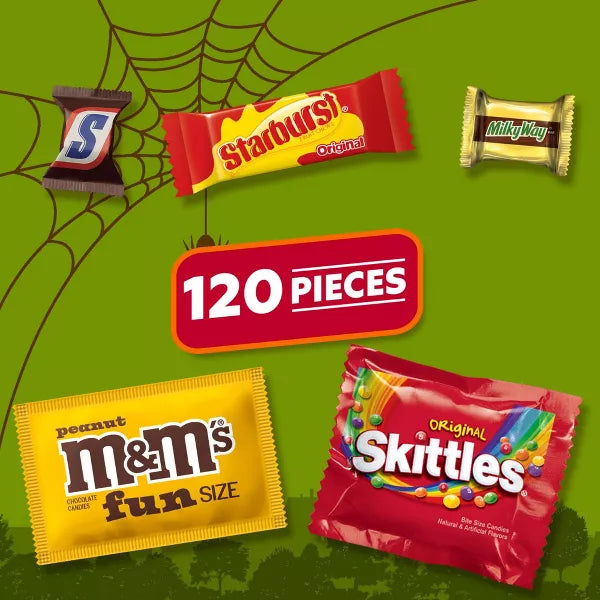 Skittles, Starburst, Snickers, M&M's & Milky Way Halloween Chocolate and Chewy Candy Variety Pack - 47.23oz