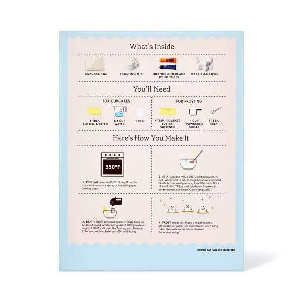 Holiday Snowman Vanilla Cupcake Kit - 10.86oz - Favorite Day™