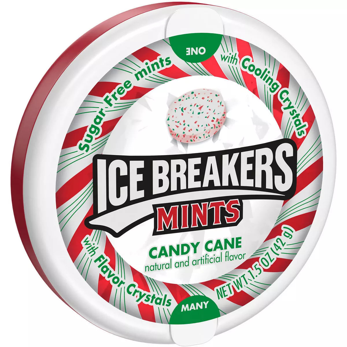 ICE BREAKERS Candy Cane Sugar Free Christmas Candy Mints Tin - 1.5oz