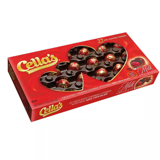Valentine Cella's Milk Chocolate Cherries Gift Box - 11oz/22ct