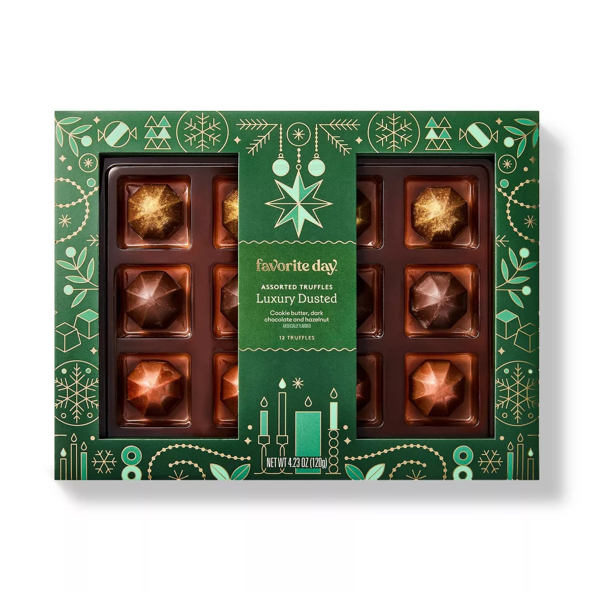 Christmas Gold Dusted Truffles - Assorted - 4.23oz - Favorite Day™