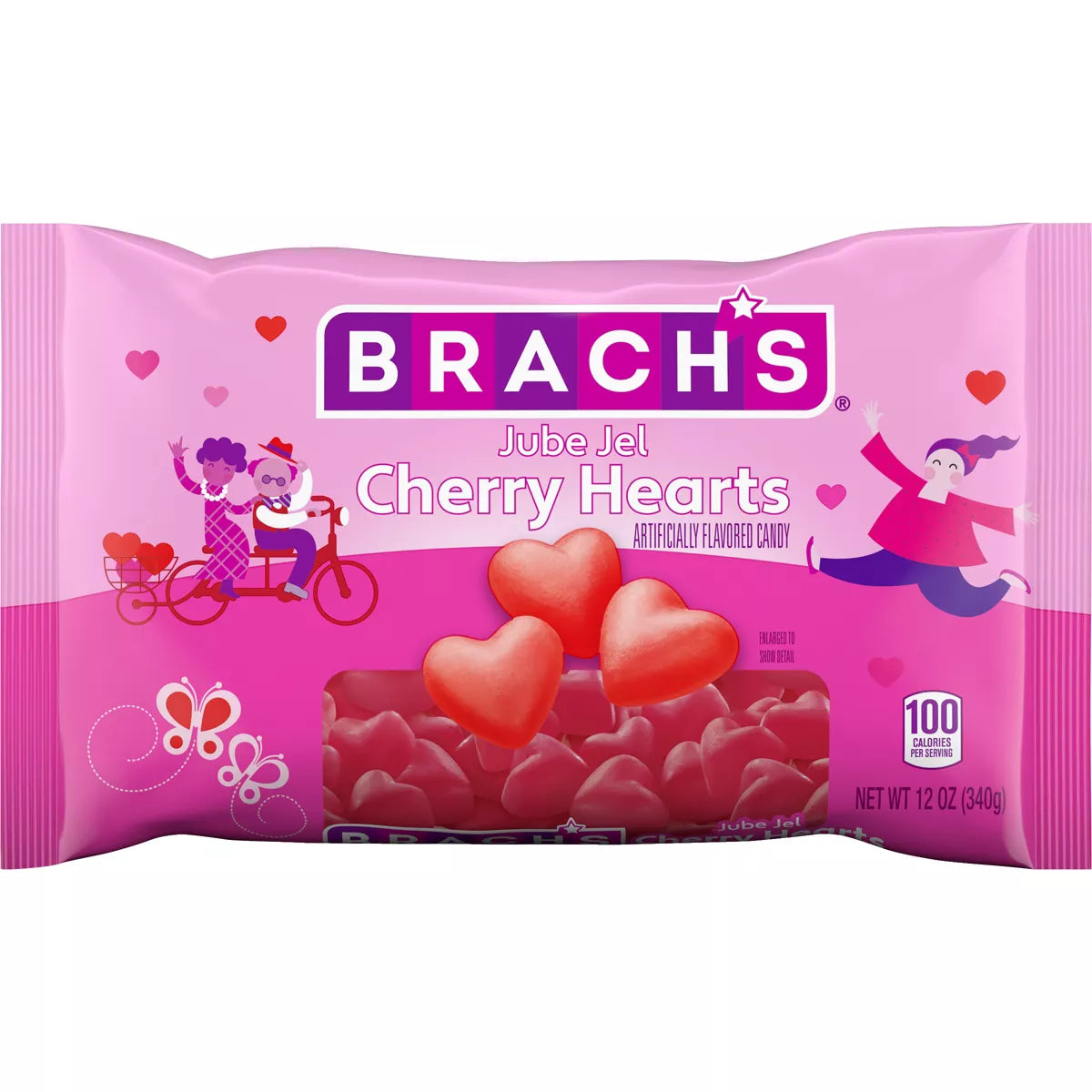 Brach's Valentine's Jube Jel Cherry Hearts - 12oz