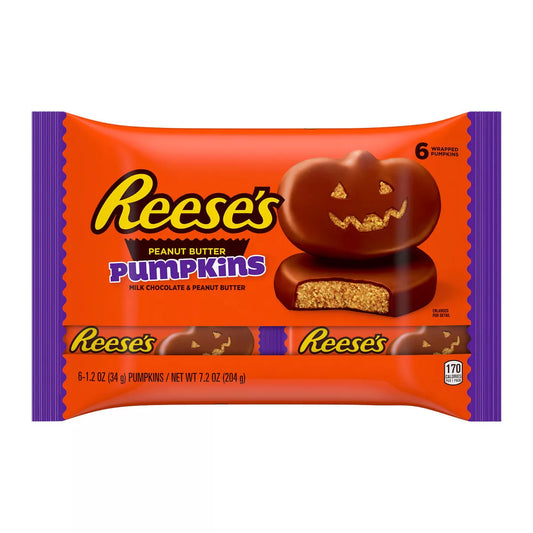 Reese's Peanut Butter Milk Chocolate Pumpkins Halloween Candy - 6ct/7.2oz