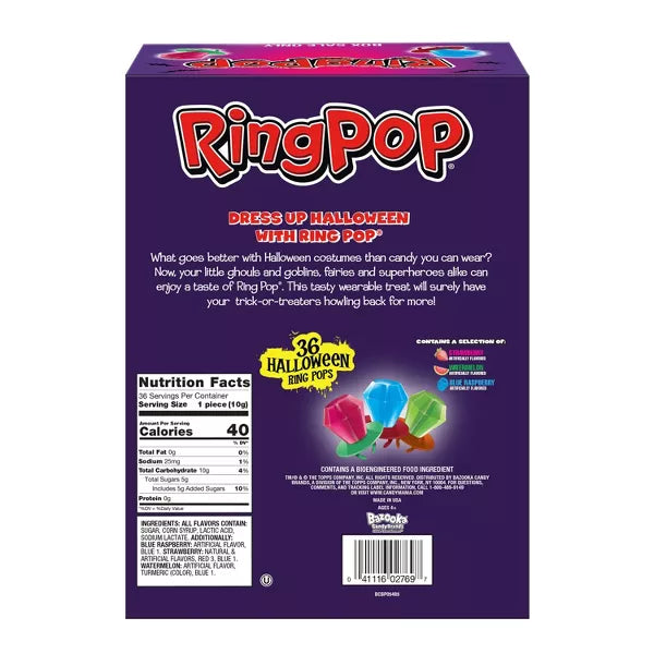 Ring Pop Halloween Lollipops - 12.60oz/36ct