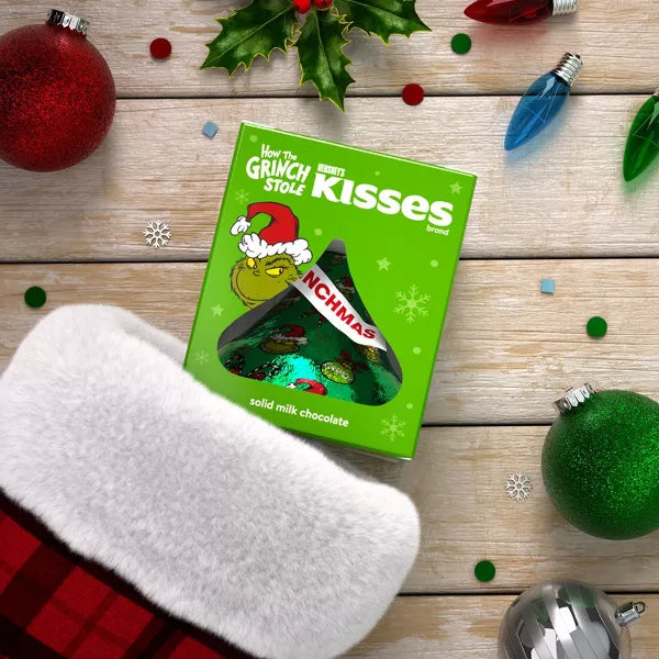 Hershey's KISSES Grinch Solid Milk Chocolate Holiday Candy - Limited Edition