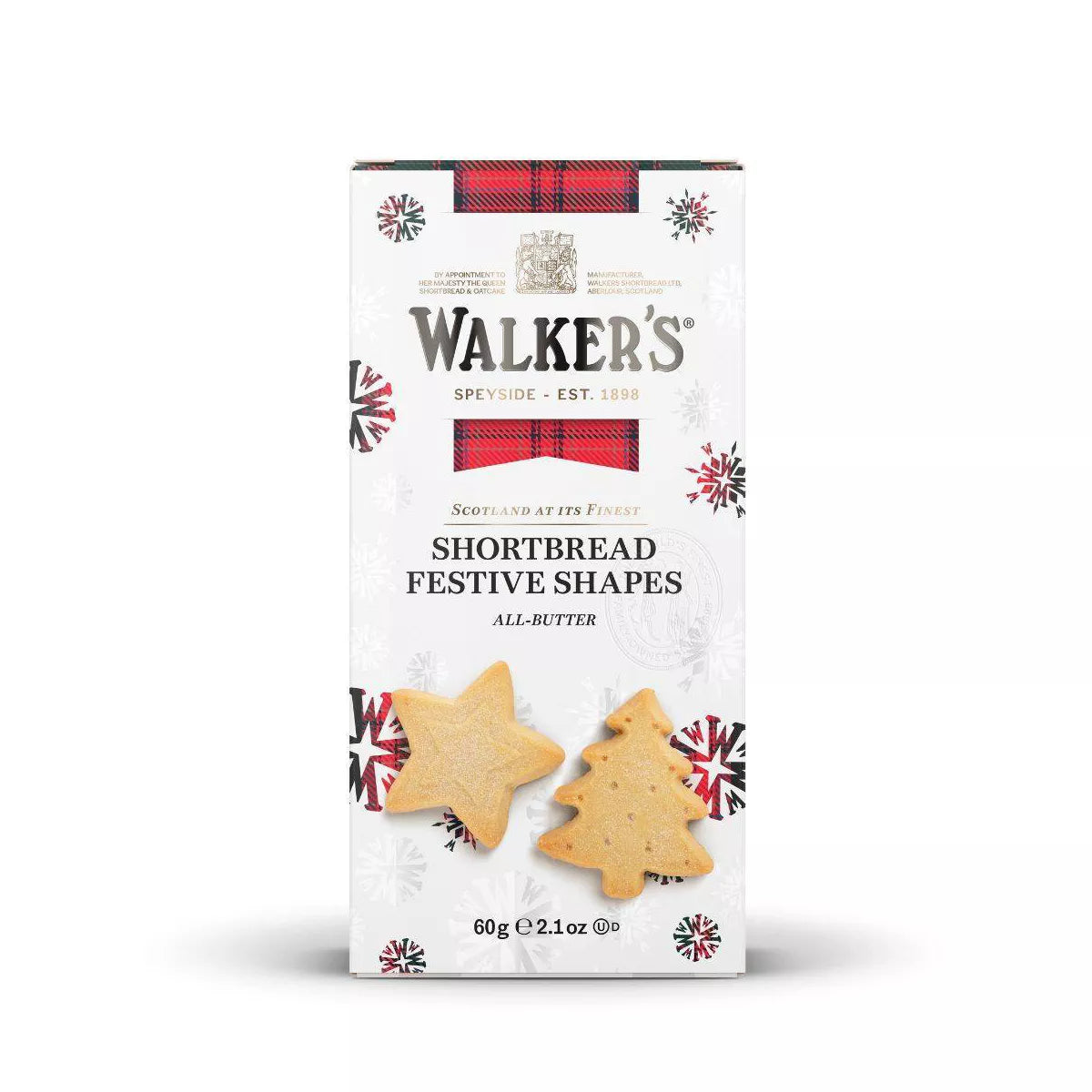 Walkers Festive Shapes Pure Butter Shortbread - 2.1oz