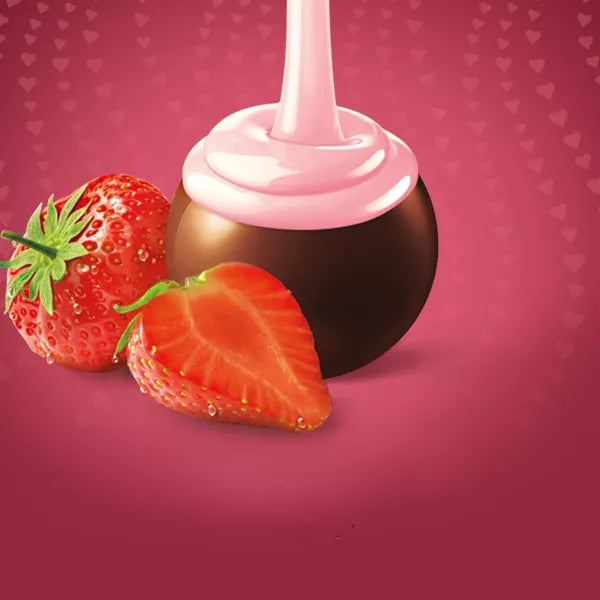 Lindt Lindor Valentine's Strawberry Dark Chocolate Truffles Bag - 15.2oz