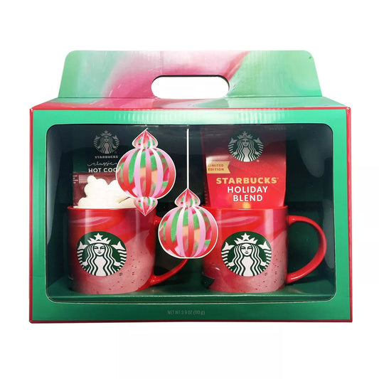 Starbucks 2 Mugs Gift Set With Coffee and Cocoa - 3.9oz