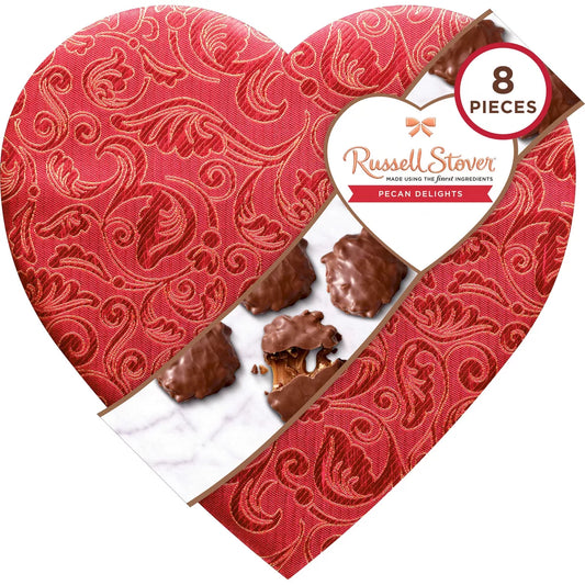 Russell Stover Valentine's Pecan Delights Satin Heart - 7.2oz