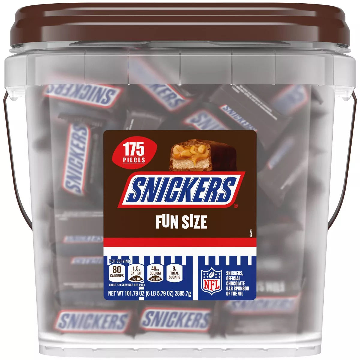 Snickers Halloween Fun Size Candy Bar Bucket - 101.79oz