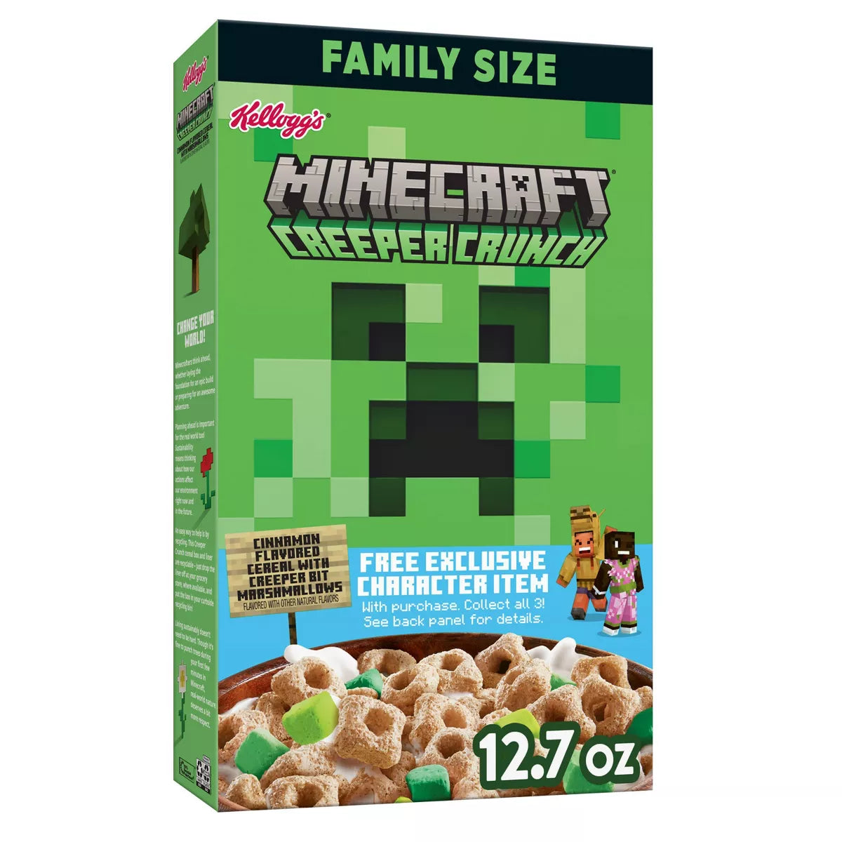 Minecraft CreeperCrunch Cereal - Family Size - With Free Exclusive Character Item