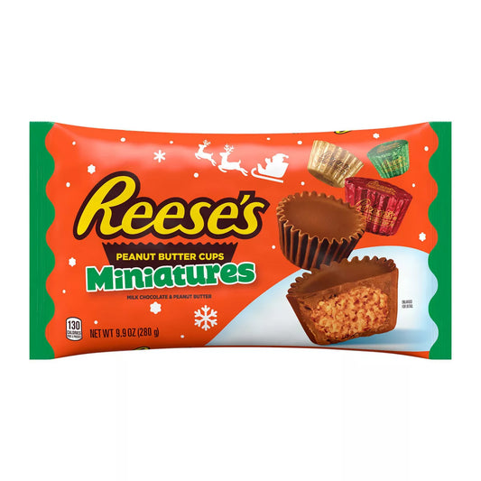 REESE'S Chocolate Peanut Butter Cups Christmas Candy Miniatures - 9.9oz