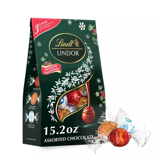 Lindt LINDOR Christmas Assorted Chocolate Candy Truffles -15.2oz