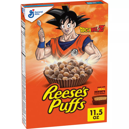 Reese's Puffs Dragon Ball Z  Cereal - Limited Edition - ULTRA RARE - Tax Free - Damaged Box