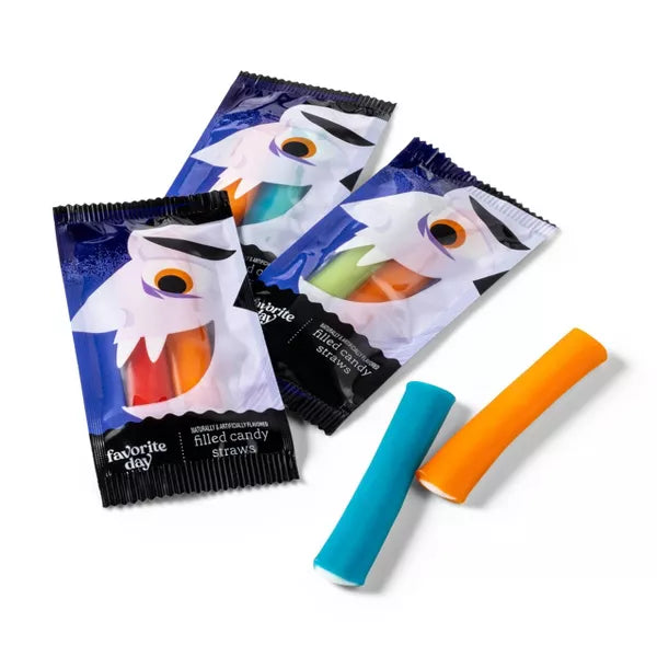 Halloween Soft & Chewy Trick or Treat Filled Straws - 21.6oz/48ct - Favorite Day™