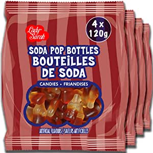 Gummy Candy Bag - Sod Pop Gummy Cola Bottles 4 Candy Bags x 120g - 480g