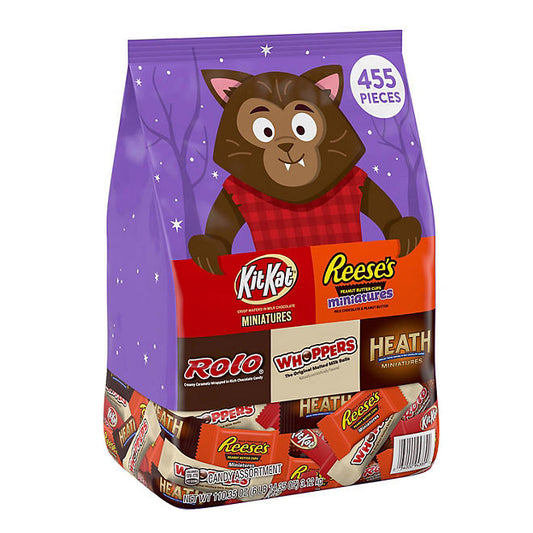 Hershey Assorted Chocolate Flavors Bite Size, Halloween Candy Bulk Bag (6.8 lbs) 455 Count)