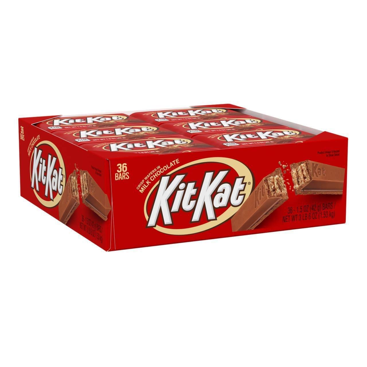 KIT KAT Milk Chocolate Individually Wrapped, Bulk Wafer Candy Bars, 1.5 oz (36 Count) - KOSHER - USA IMPORTED