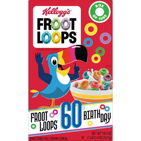 Kellogg's Froot Loops 60th Birthday Retro Box Breakfast Cereal - 1 of 1060 - LIMITED EDITION